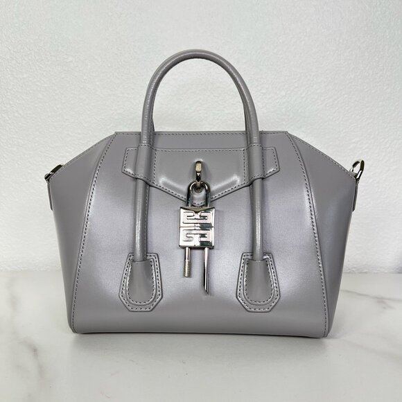 Givenchy Small Gray Antigona Lock Bag - Picture 1 of 10